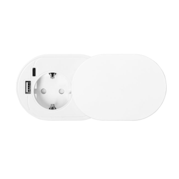 GNIAZDO MEBLOWE ORNO OR-GM-9042(GS)/W Ø6cm KABEL 1,9m 2xUSB SCHUKO